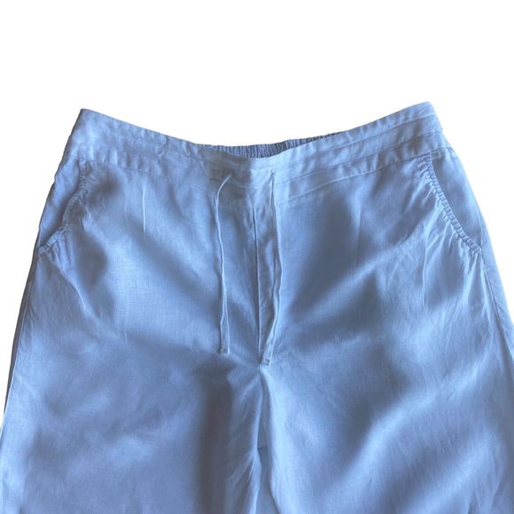 Artisan NY Women's Linen Pants XL White Elastic Waist Drawstring Relaxed Fit - Picture 4 of 9